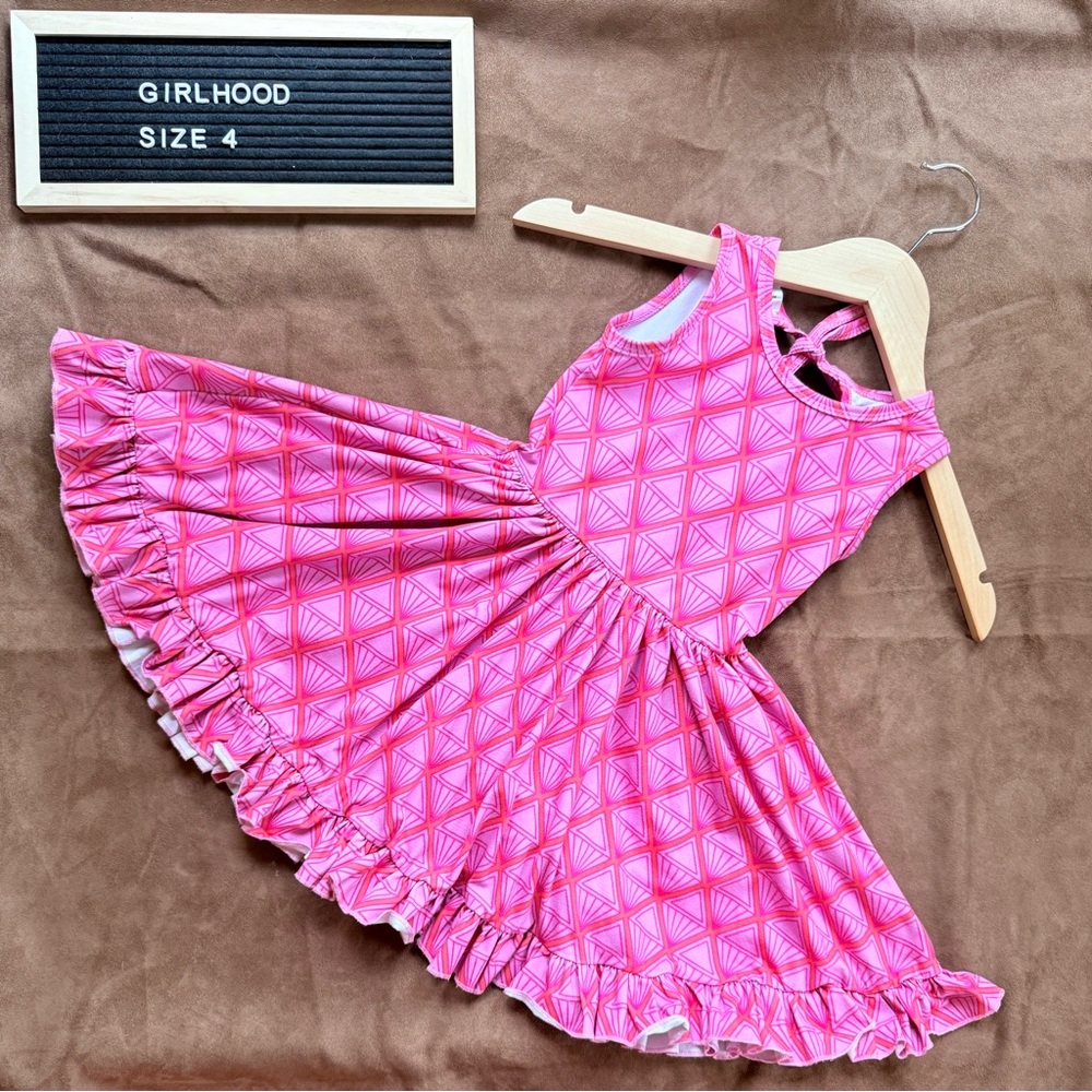 Girlhood Pink Print Twirl Dress